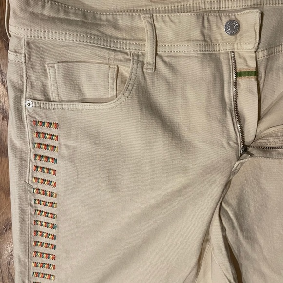 Pilcro NWT Ivory Multi Color-Accented Slim Boyfriend Jeans in 33 - Picture 8 of 14